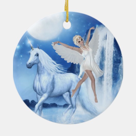 Sky Fee Asparas und Unicorn Keramik Ornament (Hinten)