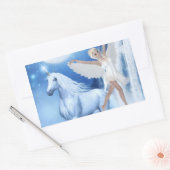 Sky Fee Asparas und Unicorn Rechteckiger Aufkleber (Umschlag)