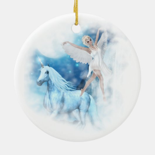 Sky Fee Asparas und Unicorn Vignette Keramikornament (Hinten)