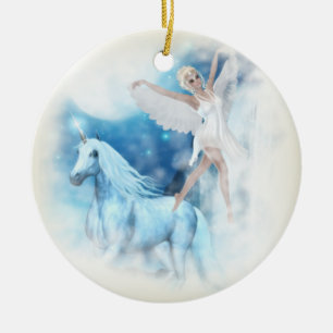 Sky Fee Asparas und Unicorn Vignette Keramikornament