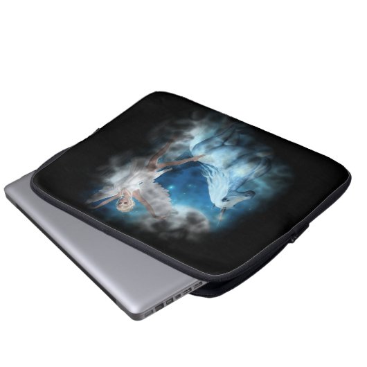 Sky Fee Asparas und Unicorn Vignette Laptopschutzhülle (Vorne Knopf)
