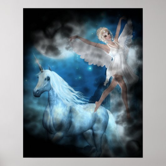 Sky Fee Asparas und Unicorn Vignette Poster (Vorne)