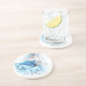 Sky Fee Asparas und Unicorn Vignette Sandstein Untersetzer (Seite)