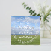 Sky & Fields Design Wedding Einladung (Stehend Vorderseite)