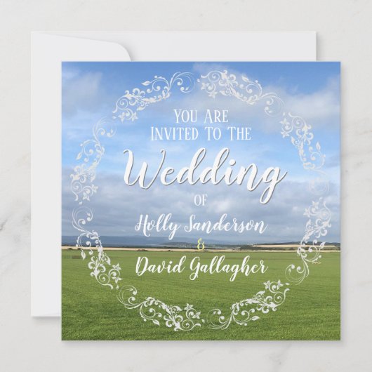 Sky & Fields Design Wedding Einladung (Vorderseite)