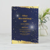 Sky Full Moon Night under the Stars Wedding Einladung (Stehend Vorderseite)