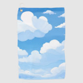 Sky Full of Clouds | Watercolor Blue Sky Painting Golfhandtuch (Vorderseite)