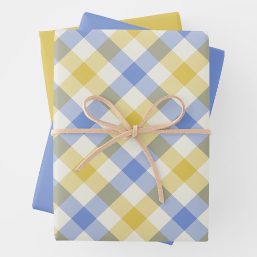Sky Gingham Geschenkpapier Set (Beispiel)