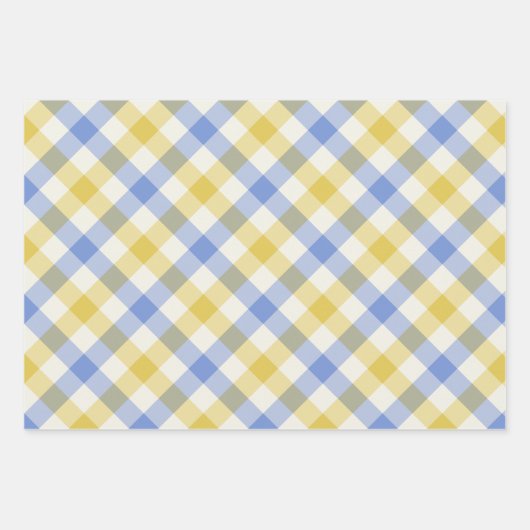 Sky Gingham Geschenkpapier Set (Vorderseite)