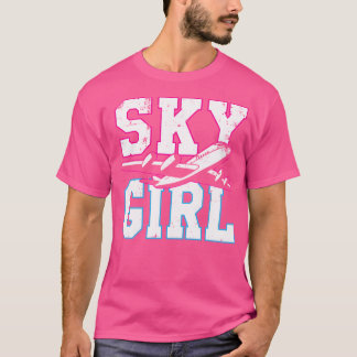 Sky Girl Flight Attendess Stewardess Pilot Reise T-Shirt