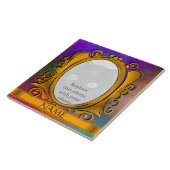 Sky Gold Oval Foto Rahmen mit Name Tile Fliese (Seite)