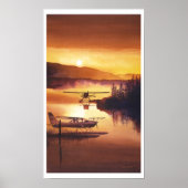 "Sky Harbour" Flugzeug Wasserfarbe Poster (Vorne)