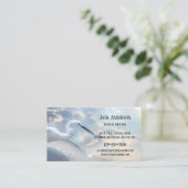 Sky Heron Beerdigung Director Business Card Visitenkarte (Stehend Vorderseite)