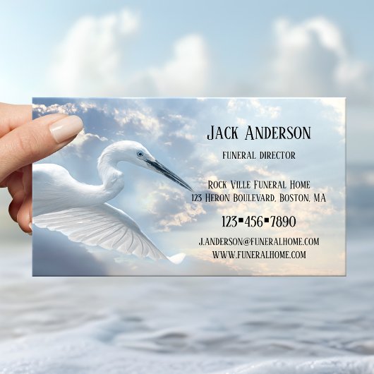 Sky Heron Beerdigung Director Business Card Visitenkarte