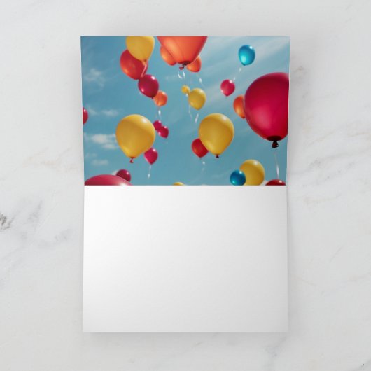 Sky High Celebrations: Ein Ausbruch des Geburtstag Dankeskarte (Innenseite)