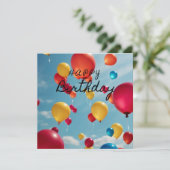 Sky High Celebrations: Ein Ausbruch des Geburtstag Einladung (Stehend Vorderseite)