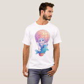 Sky High Kitty � Cute Whimsical Cat Adventure T-Shirt (Vorne ganz)