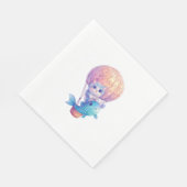Sky High Kitty - Niedliches whimsical Cat Adventur Serviette (Ecke)