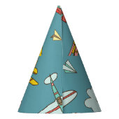 Sky High: Retro Flugzeug Design Partyhütchen (Rückseite)