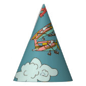 Sky High: Retro Flugzeug Design Partyhütchen (Links)