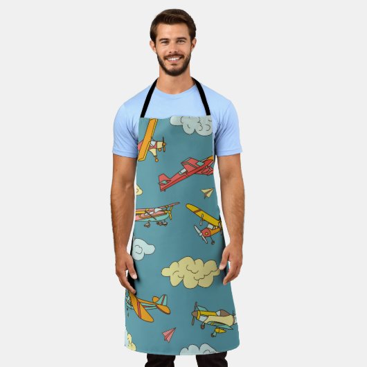 Sky High: Retro Flugzeug Design Schürze (Getragen)