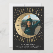 Sky ist das Limit Abschluss Foto Announcement Card Einladung (Vorderseite)