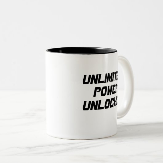 Sky ist das Limit, Astronaut-Tasse, Geschenkidee Zweifarbige Tasse (VorderseiteRechts)