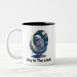 Sky ist das Limit, Astronaut-Tasse, Geschenkidee Zweifarbige Tasse