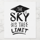 Sky ist das Limit Clever Abschluss Captions Niedli Weinetikett (Einzelnes Label)