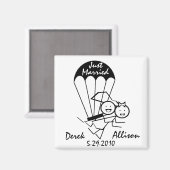 Sky Jump Wedding Magnet (Vorderseite/Rückseite)