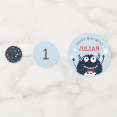 Sky | Kleines Monster Personalisierte Geburtstagsp Konfetti (Vorderseiten)