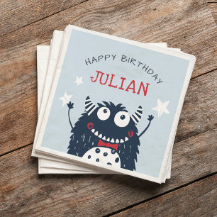Sky   Kleines Monster Personalisierte Geburtstagsp Serviette