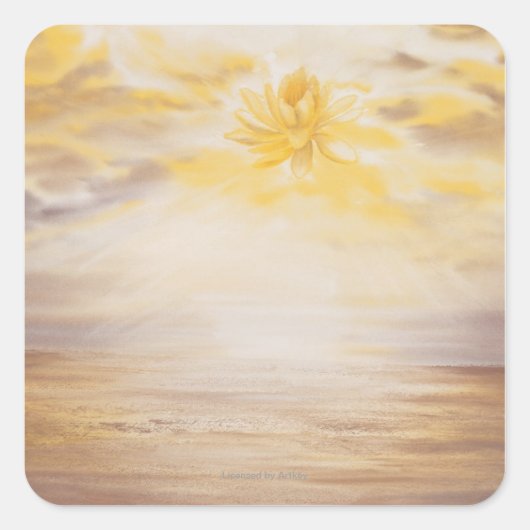 Sky Lotus Quadratischer Aufkleber (Vorderseite)