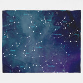 Sky Map Constellations Astronomie Fleecedecke (Vorderseite (Horizontal))
