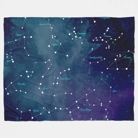 Sky Map Constellations Astronomie Fleecedecke (Vorderseite (Horizontal))