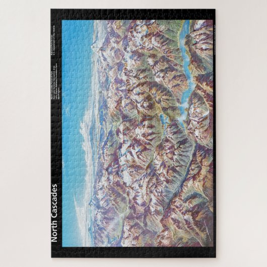 Sky Map North Cascade Nationalpark markiert Puzzle (Vertikal)