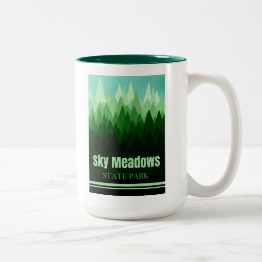 Sky Meadows Staat Park Virginia Forest Zweifarbige Tasse (Rechts)