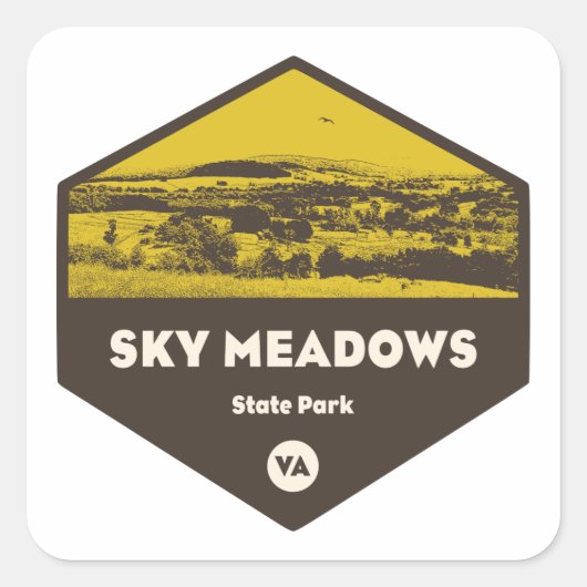 Sky Meadows Staat Park, Virginia Quadratischer Aufkleber (Vorderseite)