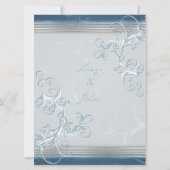 Sky Metallic Effect Floral Border Einladung (Rückseite)