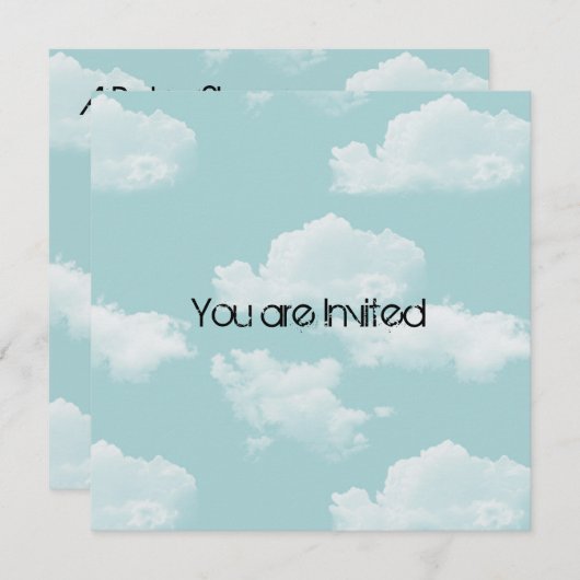 Sky mit Clouds Baby Shower lädt ein Einladung (Vorne/Hinten)