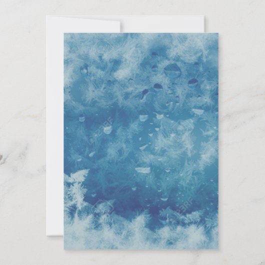 Sky Modern Dusty Blue Snowflake Einladung (Rückseite)