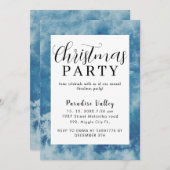 Sky Modern Dusty Blue Snowflake Einladung (Vorne/Hinten)