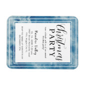 Sky Modern Dusty Blue Snowflake Magnet (Horizontal)