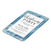 Sky Modern Dusty Blue Snowflake Magnet (Linke Seite)