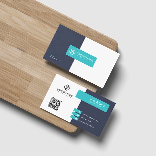 Sky Modern Simple Beruflich QR Code Scannable Visitenkarte