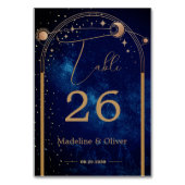 Sky Moon Stars Hochzeit Elegant Tischnummer (Rückseite)