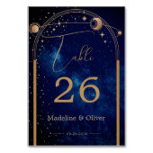 Sky Moon Stars Hochzeit Elegant Tischnummer (Vorderseite)