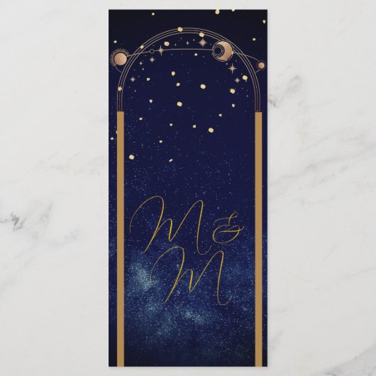 Sky Moon Stars Moderne Elegante Hochzeit Programm (Rückseite)