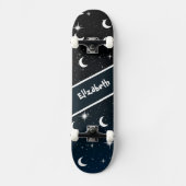 Sky Moons Star Muster Cool Skateboard Deck (Vorderseite)