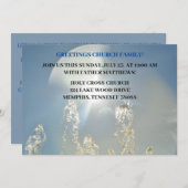 Sky Newcomer in Parish Mass Church Einladung (Vorne/Hinten)